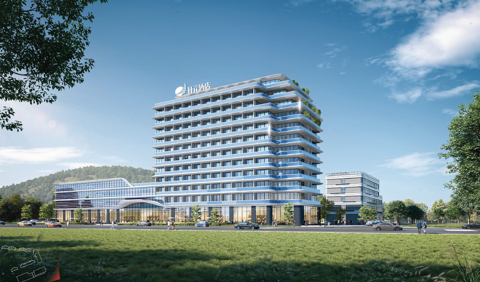 Yuanheng Xixiangyue Hotel building exterior rendering 1
