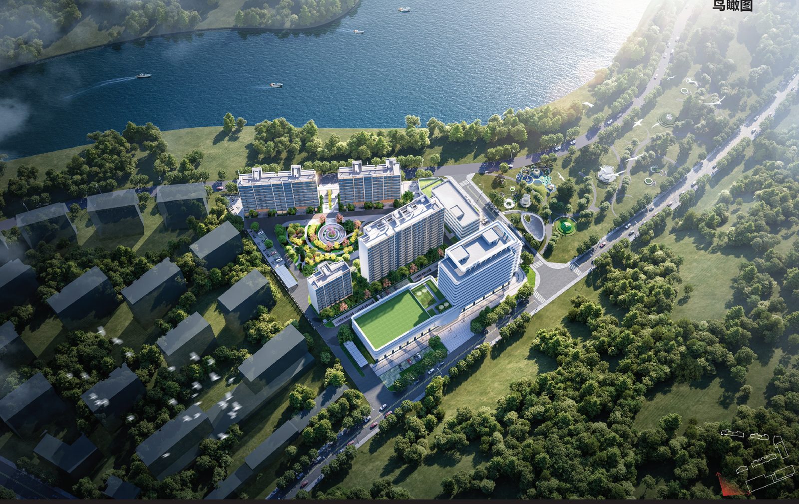 Yuanheng Xixiangyue Hotel aerial rendering